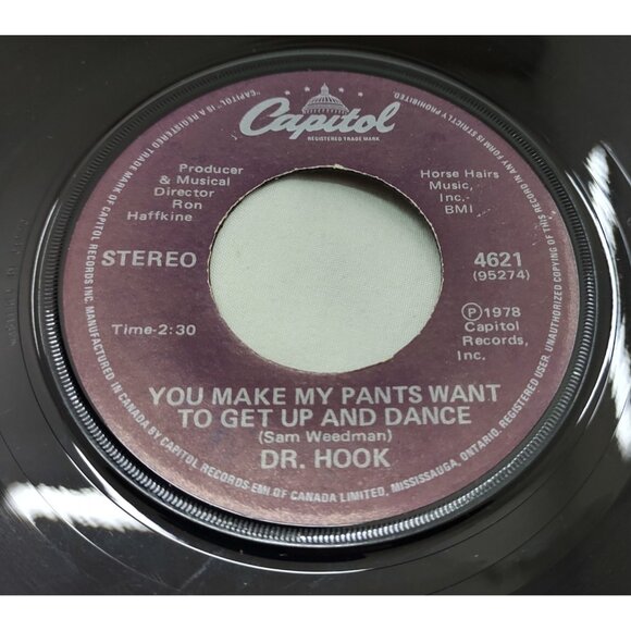 Dr Hook "Sharing the Night Together" 1978 Canada Capitol 4621 7" Vinyl 45 RPM - Picture 5 of 5